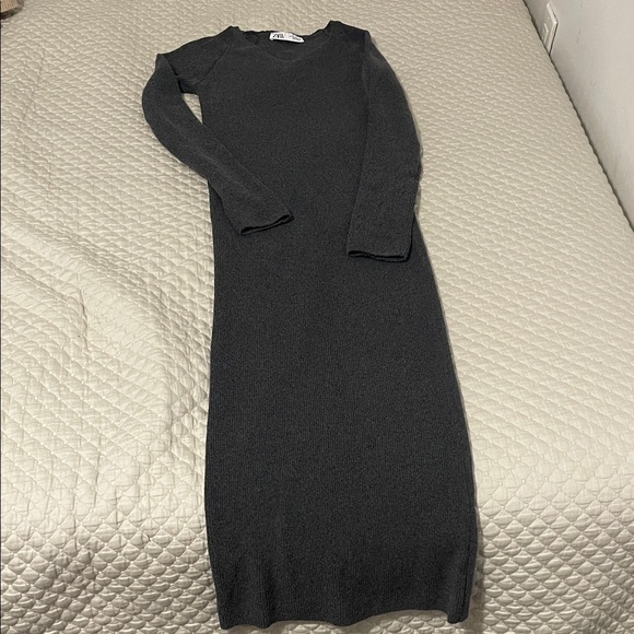 Zara Charcoal Long Sleeve Dress - Picture 4 of 4